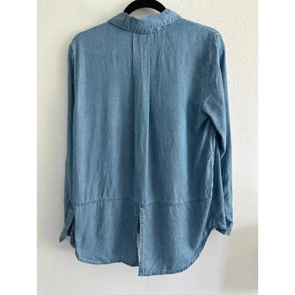Beachlunchlounge Collection Denim Chambray Button Down S - Picture 3 of 7